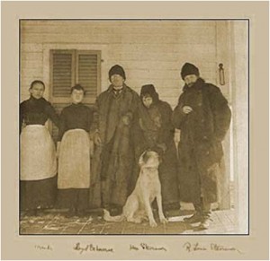 Robert Lewis Stevenson at the Cottage, third from left. (Photo: Robert Lewis Stevenson Cottage and Museum website.)