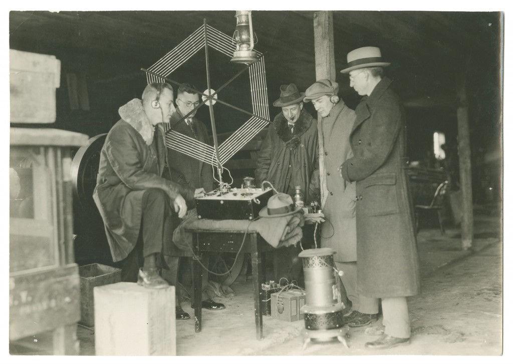 From the left, H.K. Bergman, E.L. Manning, S.E. Barber, Charles Geyh, and Ward C. Priest of the St. Lawrence University physics/engineering faculty.