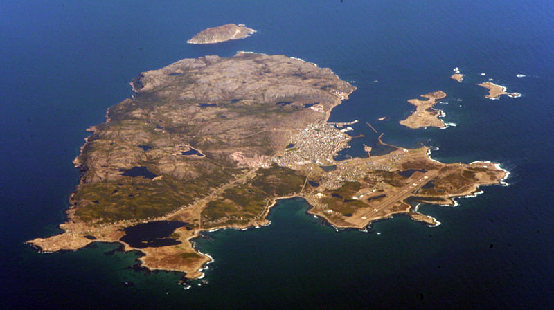 Sainte Pierre from the air. Via Wikipedia.