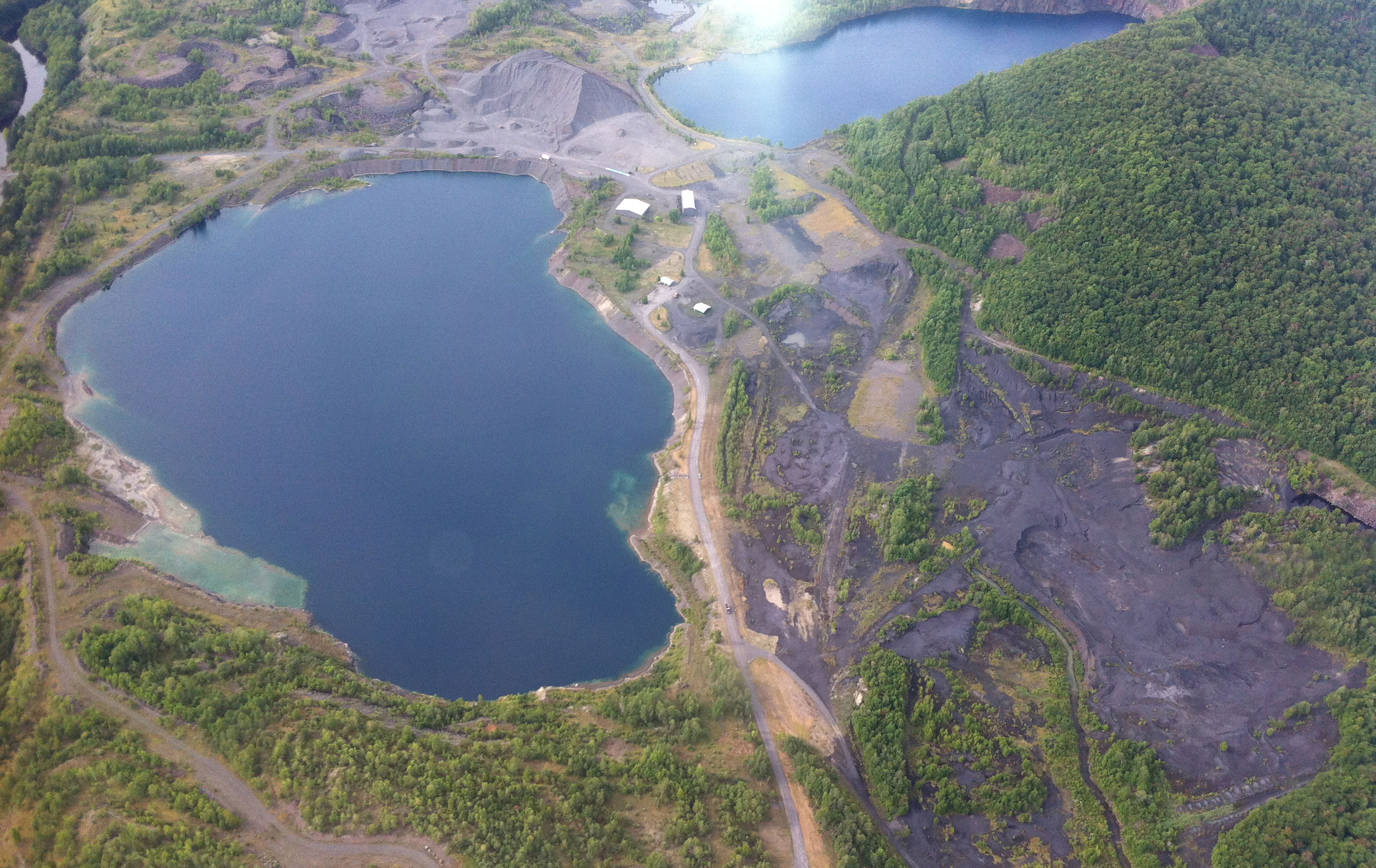 The Tahawus mine site, from Tom Helms' plane. Photo: Ellen Rocco