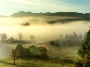 Sneak preview--tomorrow's Photo of the Day. Foggy morning in the Ausable River valley. Photo: Larry Master, Lake Placid, NY