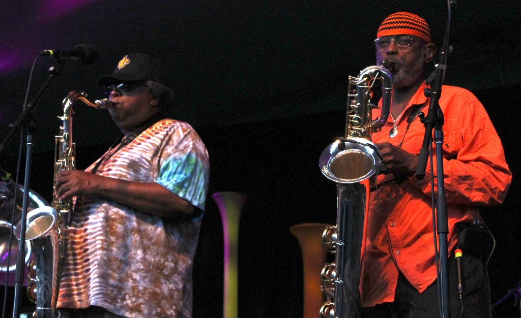 Kevin Harris and Roger Lewis of the Dirty Dozen Brass Band in Ottawa. Photo: Joel Hurd