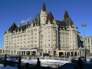 The historic Chateau Laurier Hotel in downtown Ottawa.  American visitors and their valuable dollars are always welcome. Photo: James Morgan