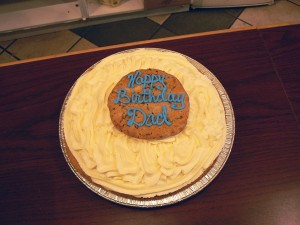 A lucky Brockville dad recently celebrated his birthday with this decorated banana cream pie. Photo: James Morgan