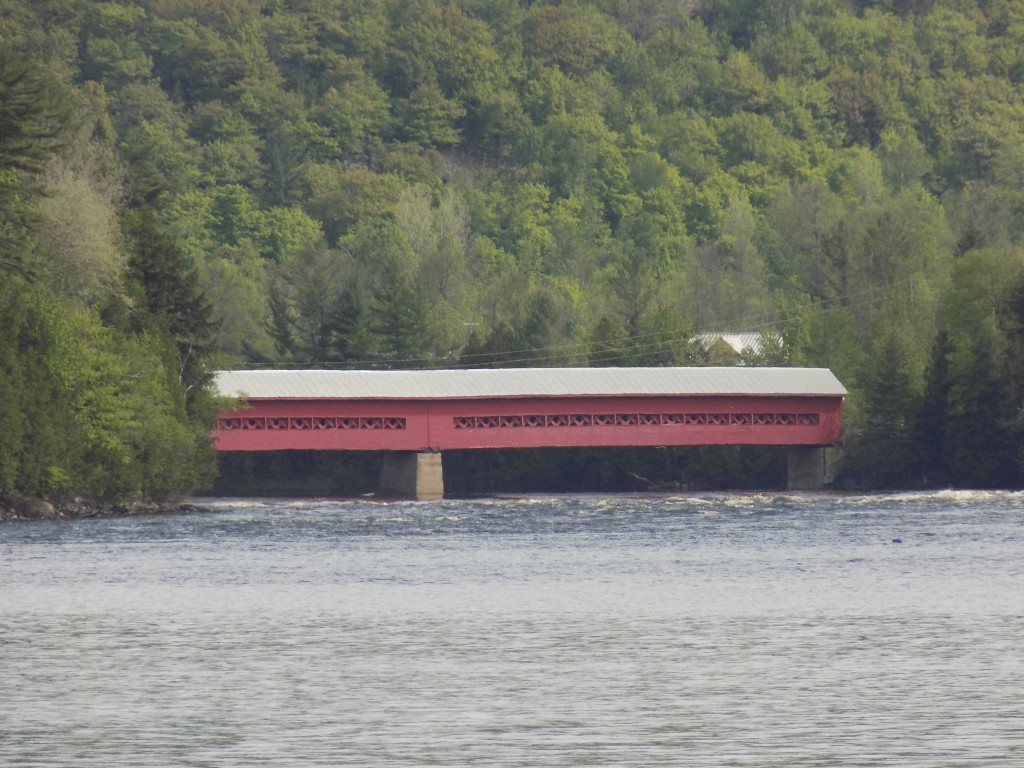 The Gendron Covered Bridge spans the Gatineau River.  Photo by James Morgan