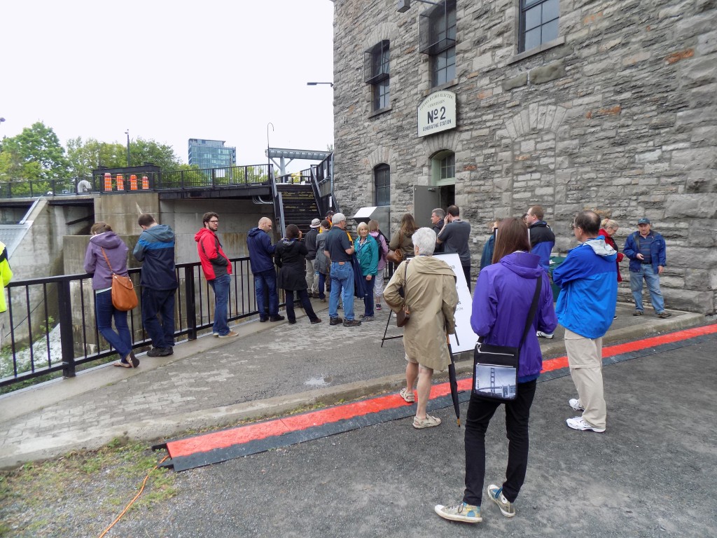 Visitors line up outside Chaudiere Generating Station #2.  Photo by James Morgan