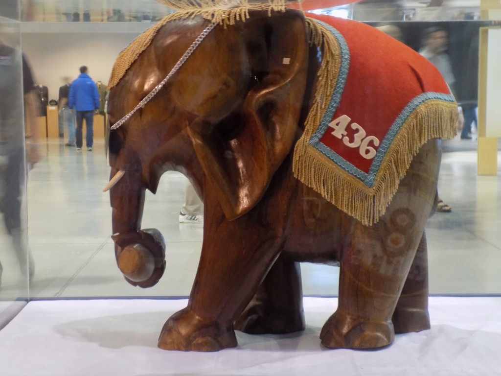 The elephant mascot of the 436 Transport squadron dates back to when it was established in Burma (now Myanmar) by the RCAF during World War II.  The 436 Latin motto is Onus Portamus which means "They carry the load."  Photo by James Morgan 