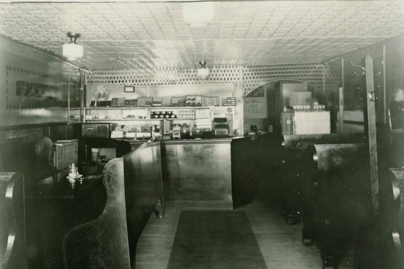 The interior of Berry's Restaurant, owned by Harold and Pearl Berry. Taken in May of 1937 in Philadephia. Written below was this: They did not use menus. When you were waited on you were asked if you would like one of the following sandwiches - Beef, Pork, Egg, Cheese or Western (always asked in that order). photo: Philadelphia Historical Society Museum