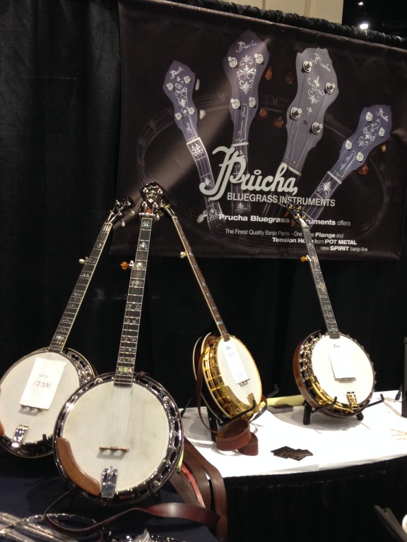 The trade show is a real candy store for musicians.  These banjos are made in the Czech Republic.