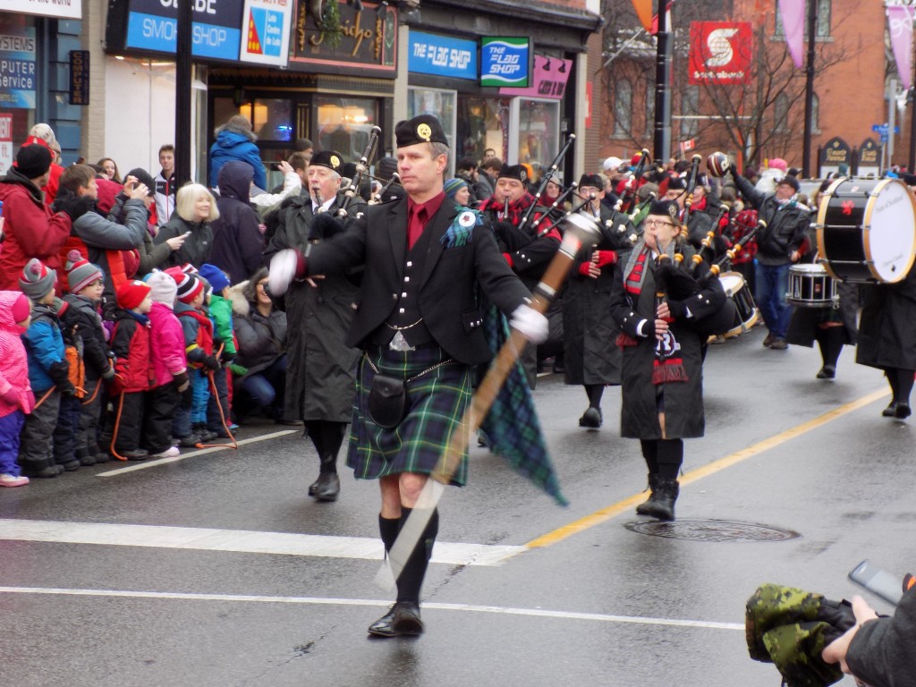 The Sons of Scotland Pipe Band led the Grey Cup victory parade.  Photo: James Morgan