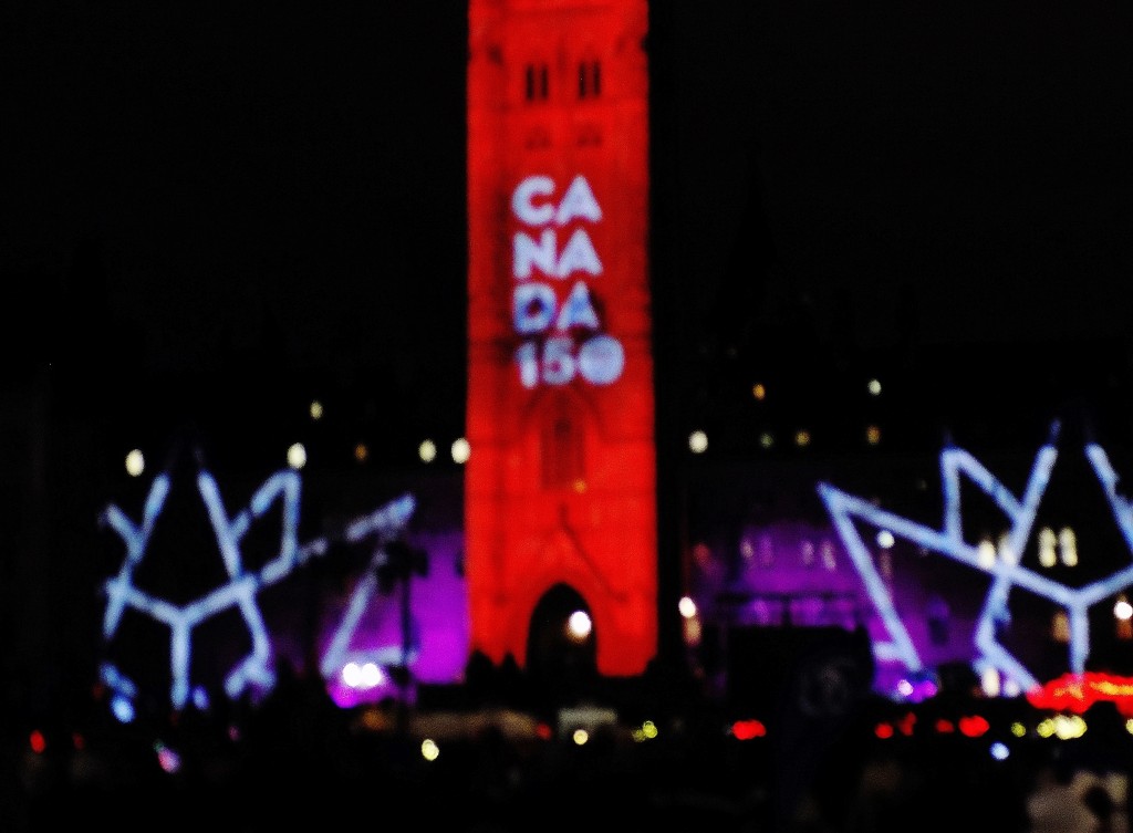 The light show ends with a reminder that 2017 is a big year for Canada--the nation's 150th anniversary.  Photo: James Morgan
