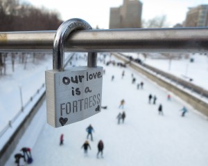 Saying it with a padlock at the Corkstown Pedestrian Bridge in Ottawa. Photo: Lucy Martin