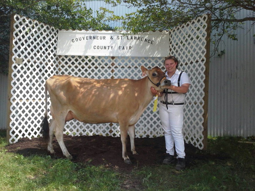 Megan in her dairy "whites" at the St. Lawrence County Fair. Photo: Amy Feiereisel