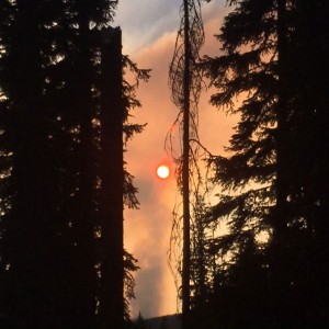 Sunset colored by smoke of a forest fire. Photo: Lee Van de Water