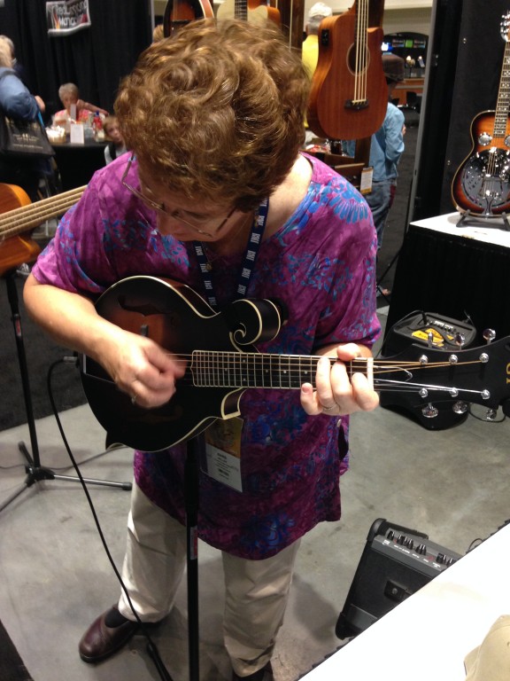 I even got to try out an electric mandolin at the IBMA Trade Show.
