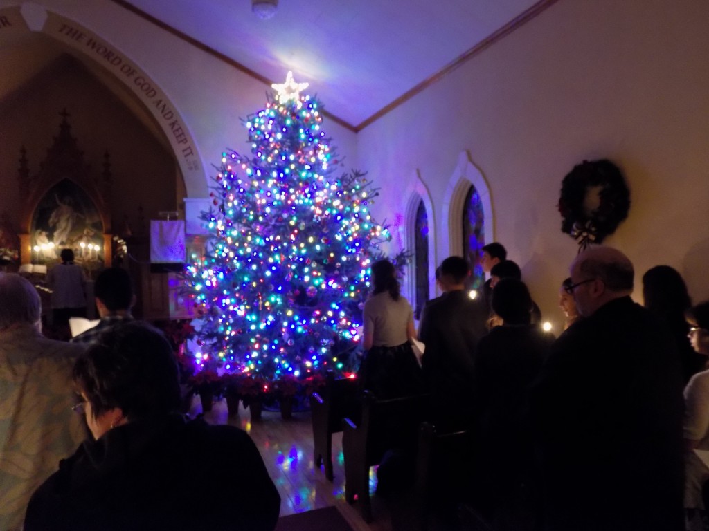 The youth perform the first verse of Silent Night in German at Trinity Lutheran Church near Listowel, Ontario on Christmas Eve.  Photo: James Morgan