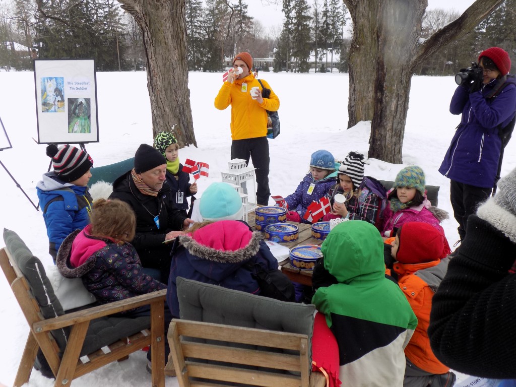 "Hygge" is the Danish tradition of enjoying life's simple things.  Denmark's embassy offered readings for children from the works of Hans Christiann Andersen and tasty butter cookies.  Photo: James Morgan
