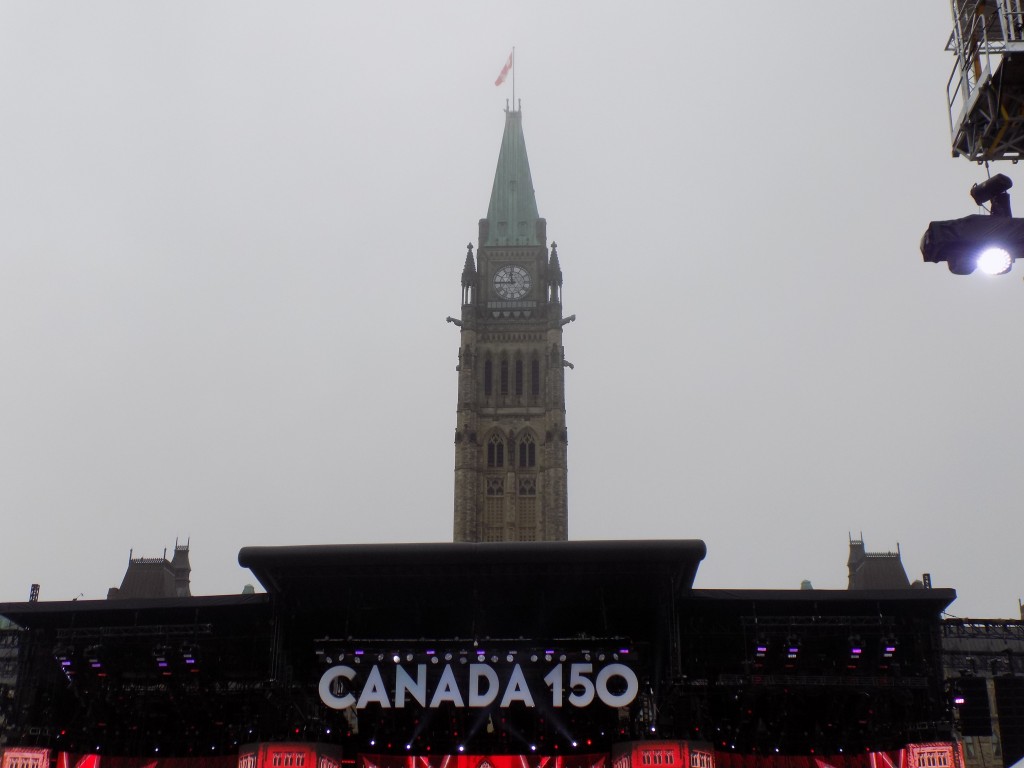 Parliament Hill in Ottawa, ready for the big celebration.  Photo: James Morgan