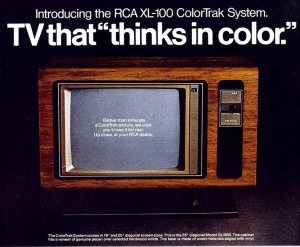 Ad for 1975 model RCA ColorTrak TV set. Image: RCA