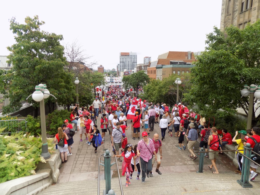 The Canada Day crowd seen from the York Steps towards the By Ward Market.  Photo: James Morgan