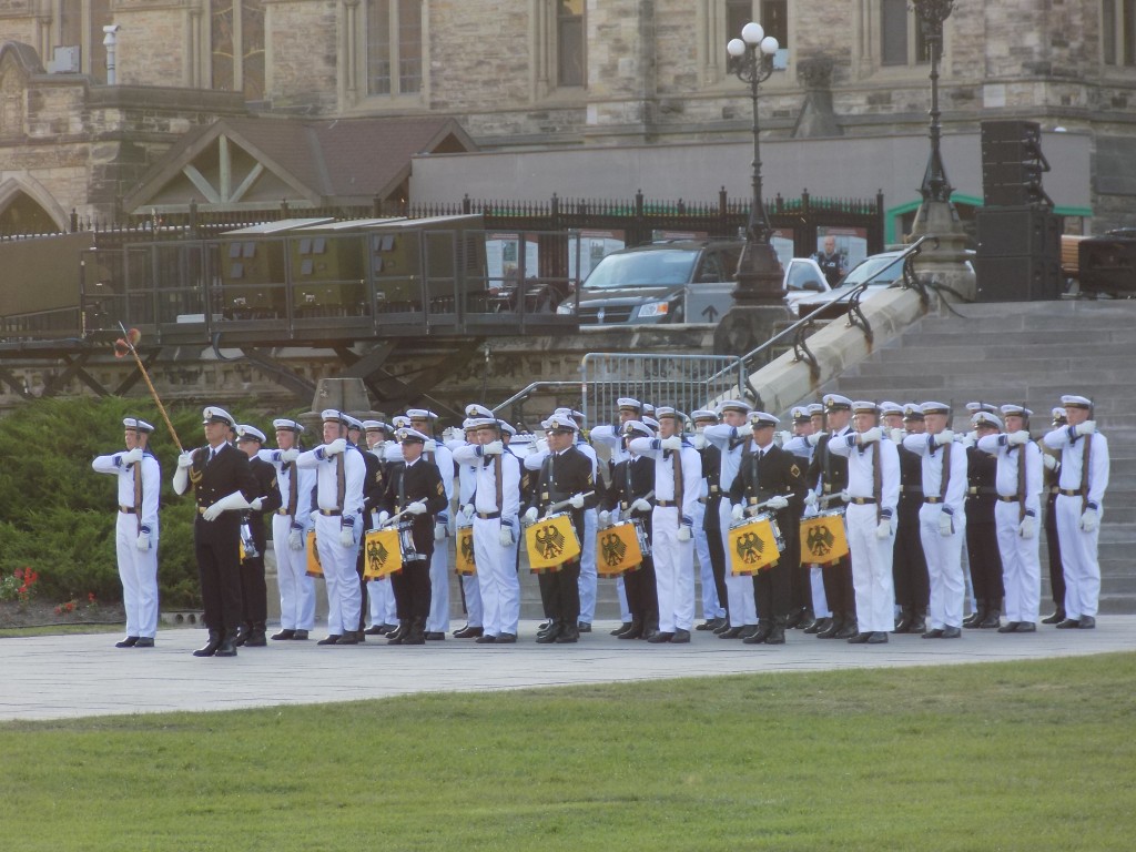 Sailors from the German navy and "musikorps."  Photo: James Morgan