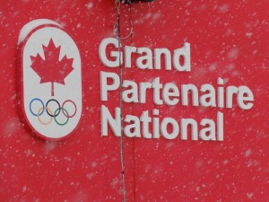 Olympic sponsorship is part of the permanent signage on the Canadian Tire store in Buckingham, Quebec.  Photo: James Morgan