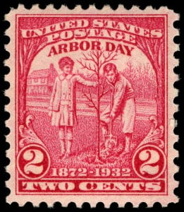 Arbor Day commemorative stamp issued to coincide with the 100th anniversary of J. Sterling Morton's birth