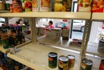 Food pantry shelves look lean