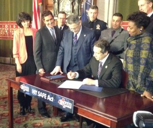 Governor Cuomo signed the NY SAFE Act last January (Photo:  Karen DeWitt)