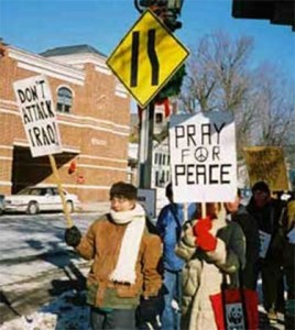 Peace marchers in Canton in 2003. Photo: David Sommerstein