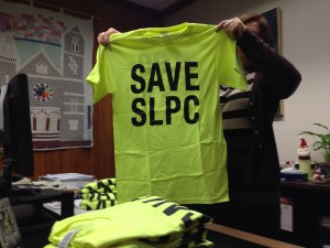 Saved. The task force sold T-shirts to lead the effort to save jobs and services at the St. Lawrence Psychiatric Center in Ogdenbsurg. Photo: David Sommerstein