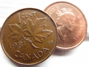 My two cents: in 2014, these were the only pennies I could find in our house! photo: Lucy Martin