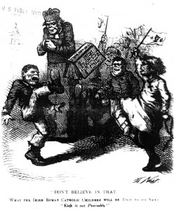 What if cartoonists had been banned from making images like this famous Thomas Nast drawing during the decades when Americans were debating religious liberty?  
