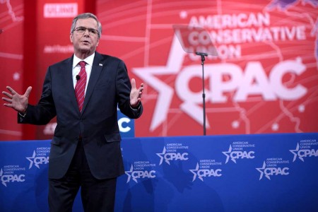 Jeb Bush speaking at CPAC 2015 in Washington, DC. Photo: Gage Skidmore, Creative Commons, some rights reserved