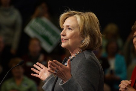 Hillary Clinton campaigning in New Hampshire. Photo: Marc Nozell, Creative Commons, some rights reserved